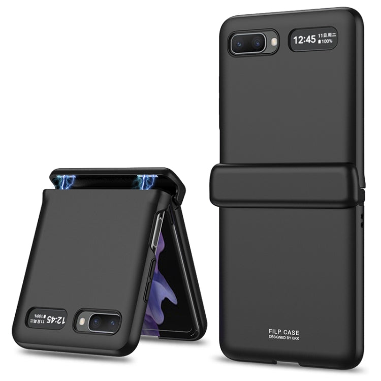 GKK Magnetic Full Coverage Phone Flip Case for Samsung Galaxy Z Flip 5G (Black)