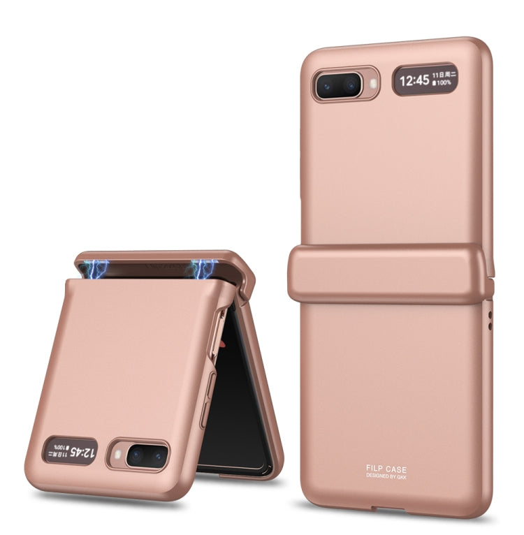 Rose Gold Magnetic Full Coverage Phone Flip Case for Samsung Galaxy Z Flip 5G by GKK