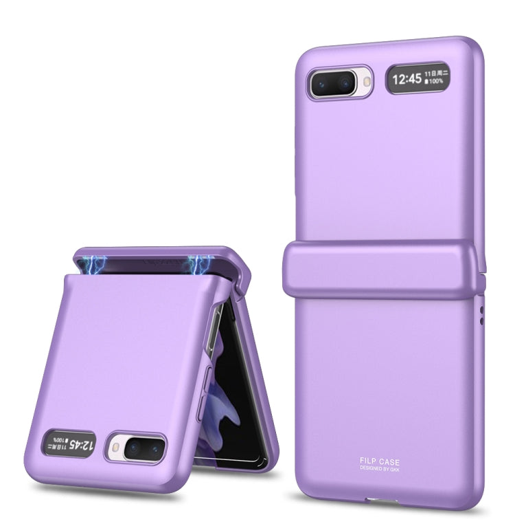 GKK Magnetic Full Coverage Phone Flip Case for Samsung Galaxy Z Flip 5G - Purple