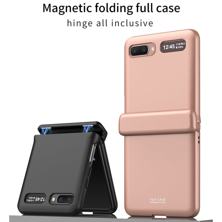 GKK Magnetic Full Coverage Phone Flip Case for Samsung Galaxy Z Flip 5G (Black)