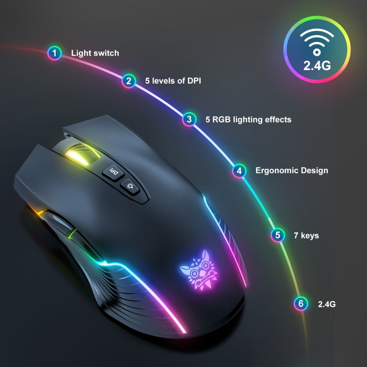ONIKUMA CW905 2.4G RGB Wireless Gaming Mouse (Black)