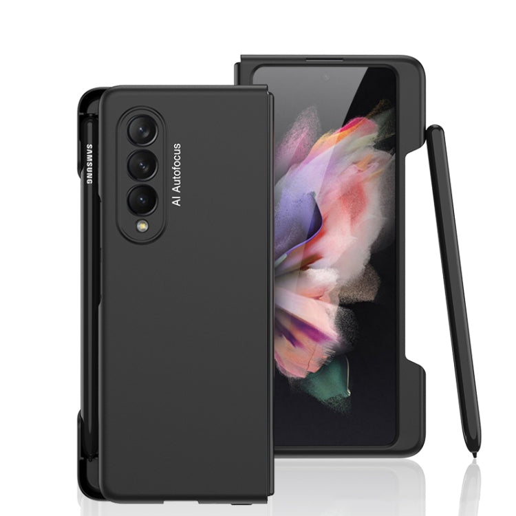 GKK Ultra-thin PC Phone Flip Case for Samsung Galaxy Z Fold3 5G with Side Pen Slot (Black)