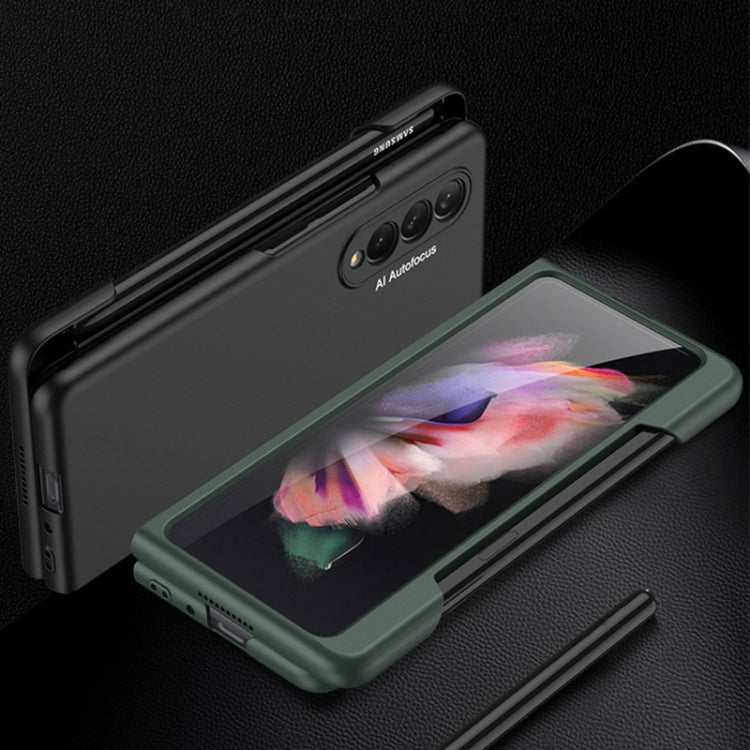 GKK Ultra-thin PC Phone Flip Case for Samsung Galaxy Z Fold3 5G with Side Pen Slot (Black)
