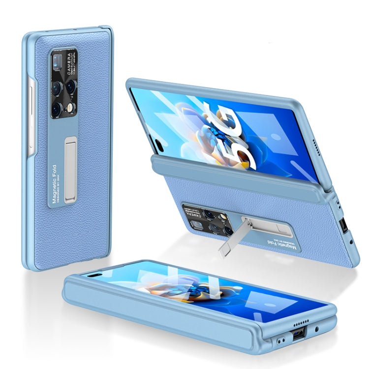 Blue Magnetic Phone Flip Case for Huawei Mate X2 with Holder