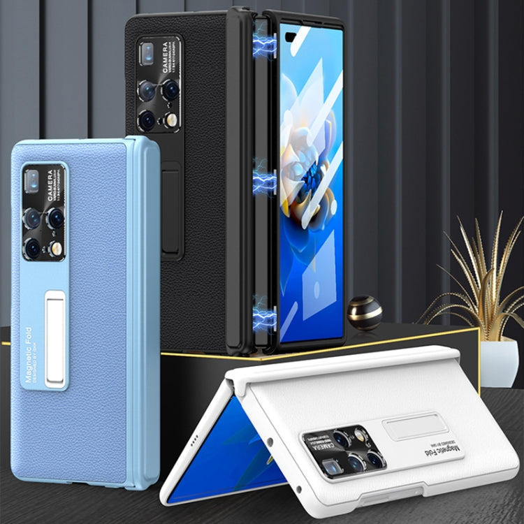 Blue Magnetic Phone Flip Case for Huawei Mate X2 with Holder