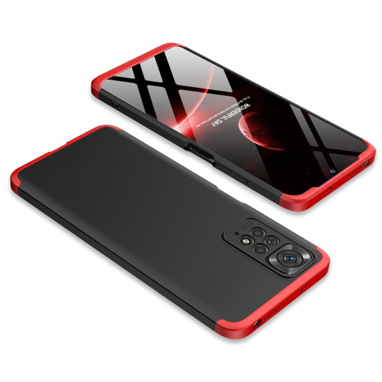 GKK Three Stage Splicing PC Phone Case for Xiaomi Redmi Note 11S / 11 Global Version (Black Red)