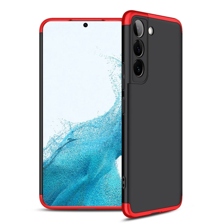 GKK Three Stage Splicing PC Phone Case for Samsung Galaxy S22 5G (Black Red)