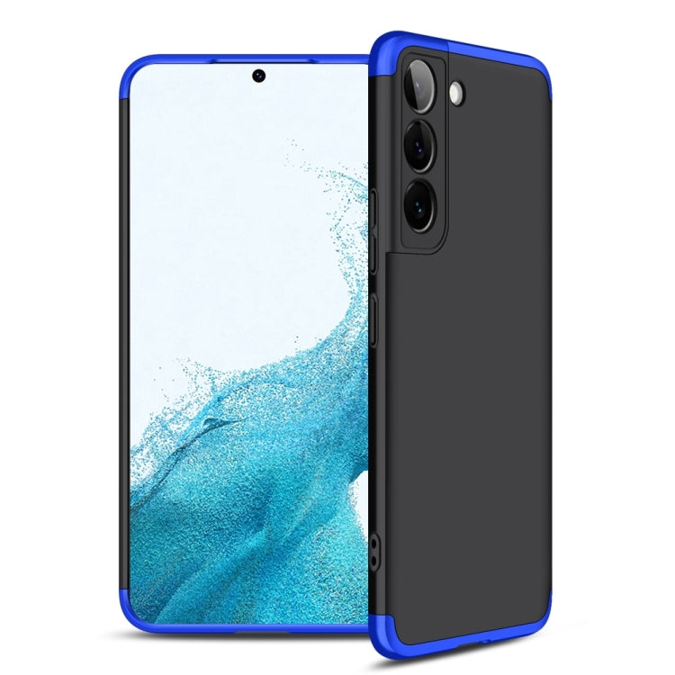 GKK Three Stage Splicing PC Phone Case for Samsung Galaxy S22 5G (Black Blue)