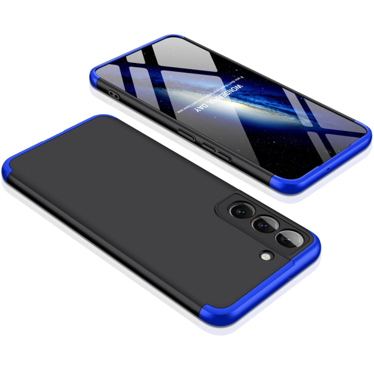 GKK Three Stage Splicing PC Phone Case for Samsung Galaxy S22 5G (Black Blue)