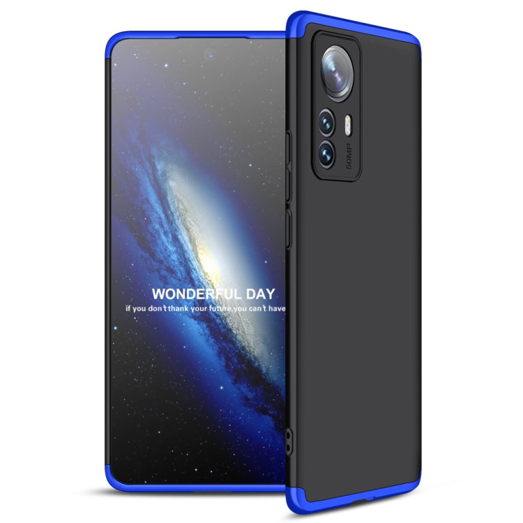 GKK Three Stage Splicing PC Phone Case for Xiaomi 12 Pro (Black Blue)