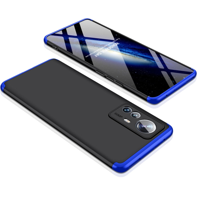GKK Three Stage Splicing PC Phone Case for Xiaomi 12 Pro (Black Blue)