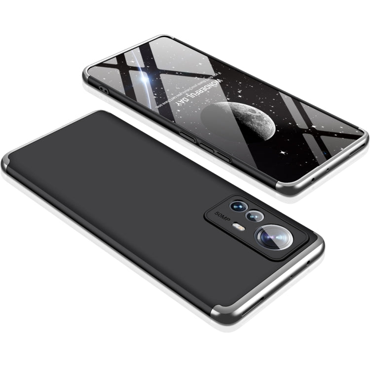 Xiaomi 12 Pro Three Stage Splicing PC Phone Case in Black Silver by GKK