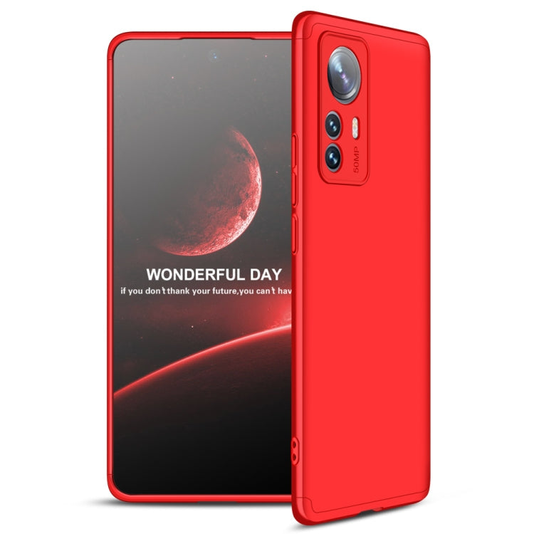 Xiaomi 12 Pro Red Three Stage Splicing PC Phone Case with Full Coverage