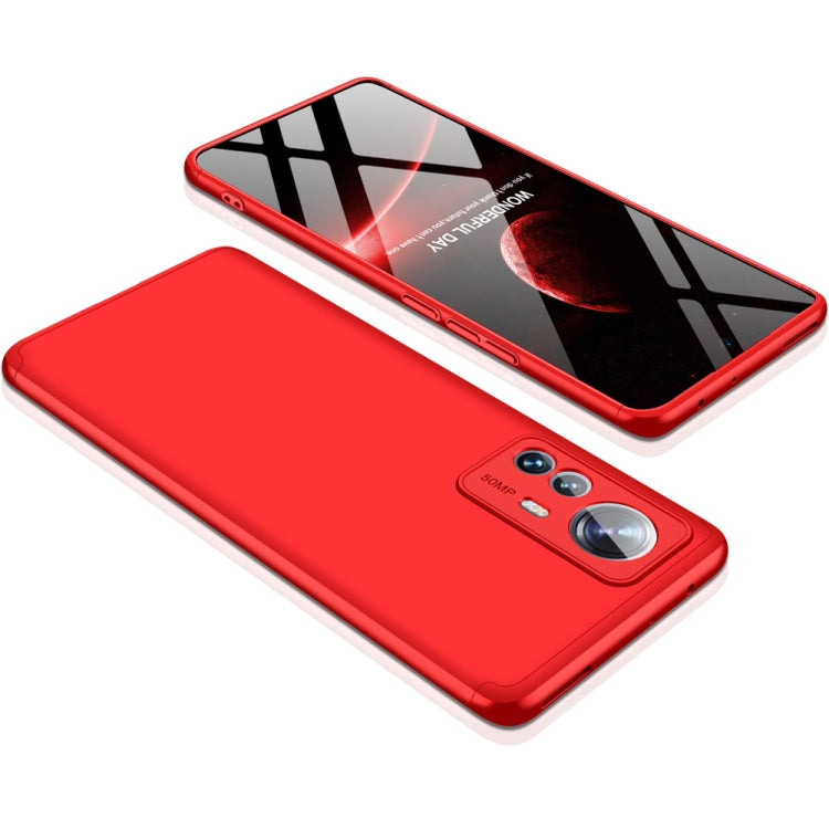 Xiaomi 12 Pro Red Three Stage Splicing PC Phone Case with Full Coverage