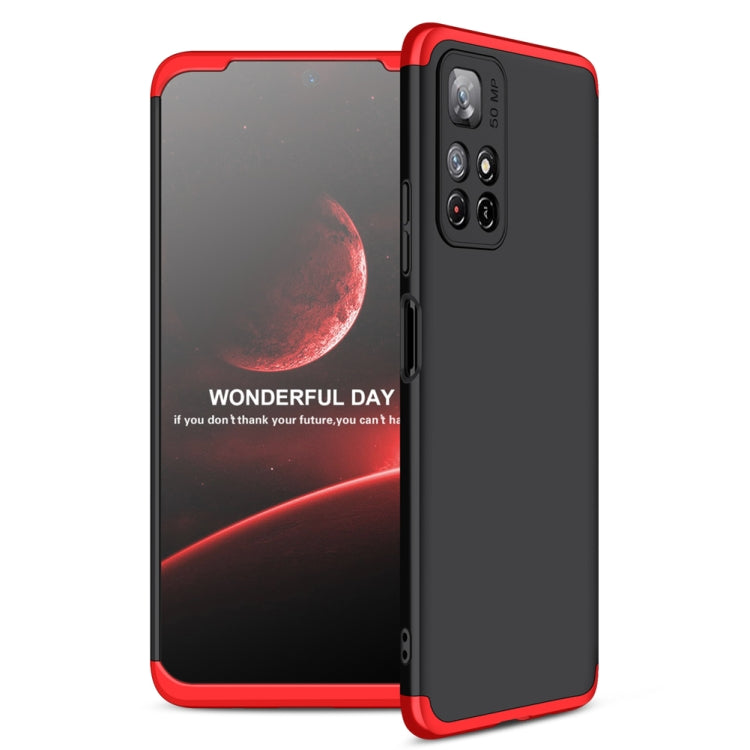 GKK Three Stage Splicing PC Phone Case for Xiaomi Poco M4 Pro / Redmi Note 11 CN Version (Black Red)