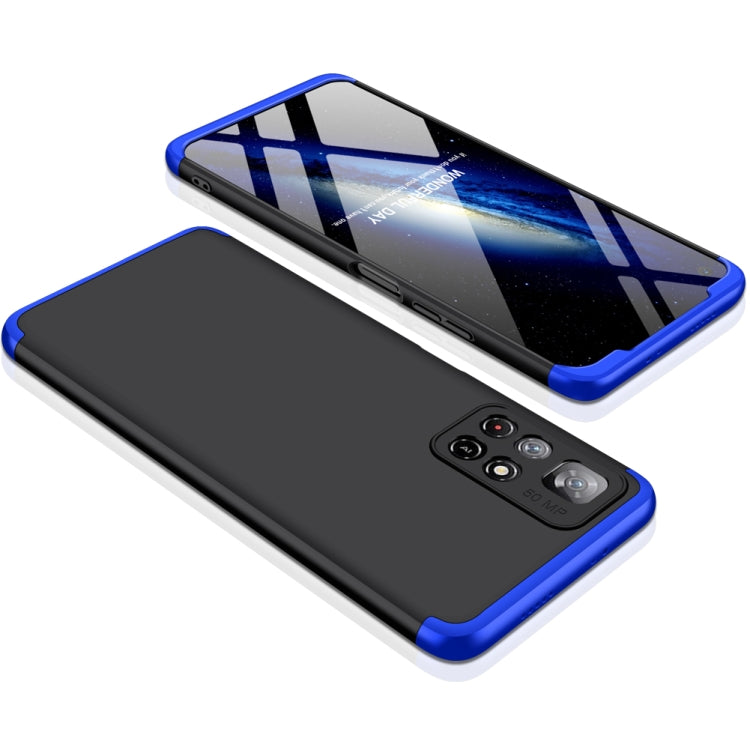 GKK Three Stage Splicing PC Phone Case for Xiaomi Poco M4 Pro / Redmi Note 11 CN Version (Black Blue)