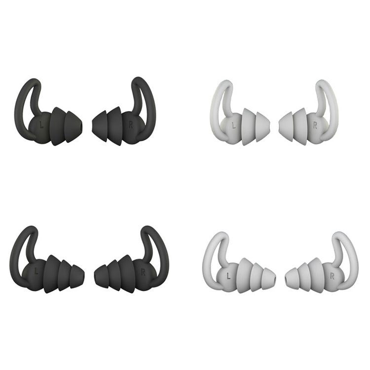 iMeBoBo A1 Shark Fin Version Nano Silicone Sleeping Noise Reduction Earplugs, Two Layer Black