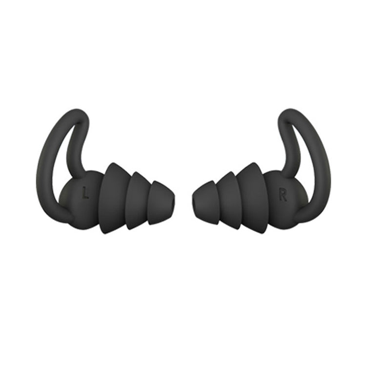 iMeBoBo A1 Shark Fin Nano Silicone Sleeping Noise Reduction Earplugs - Three Layer (Black)