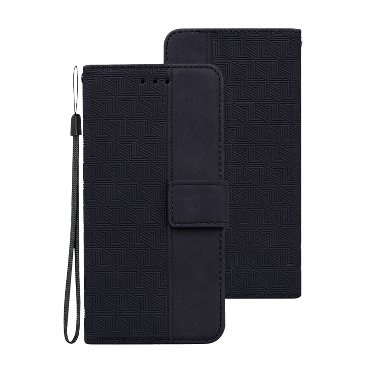Black Geometric Embossed Leather Phone Case for Samsung Galaxy A13 4G