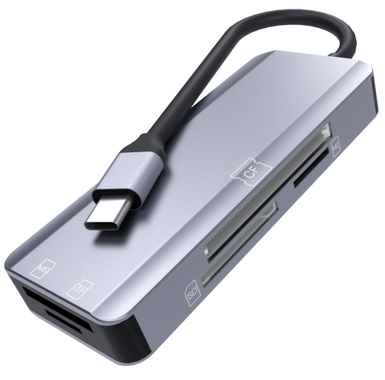 NK-3044 5 in 1 USB-C Adapter for MS/M2/CF/TF/SD Card Slots (Space Grey)