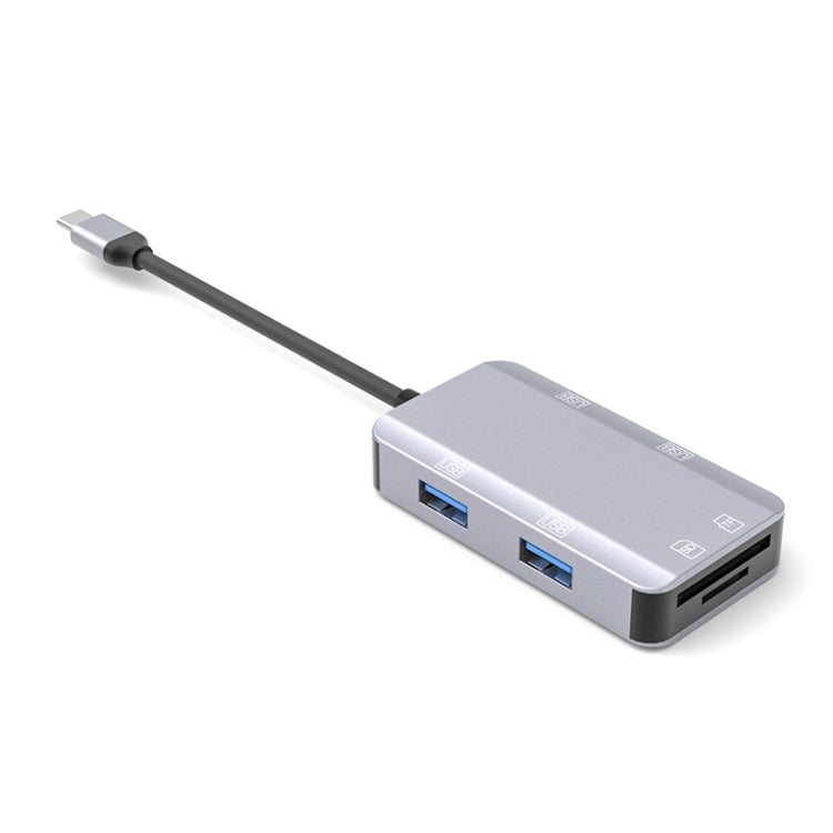 6 in 1 USB-C and USB Female Adapter with TF/SD Card Slots (Space Grey)