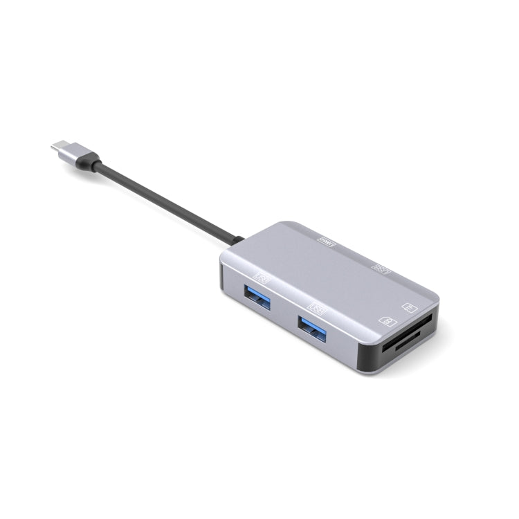 6 in 1 USB-C Adapter with TF/SD Card Slots and USB 3.0 - Space Grey