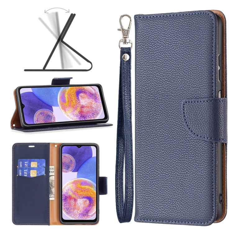 Litchi Texture Leather Phone Case for Samsung Galaxy A23 5G (Dark Blue)