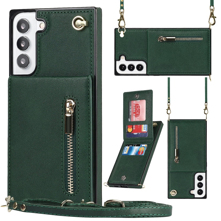 Multifunctional Crossbody Green Phone Case for Samsung Galaxy S21 FE 5G