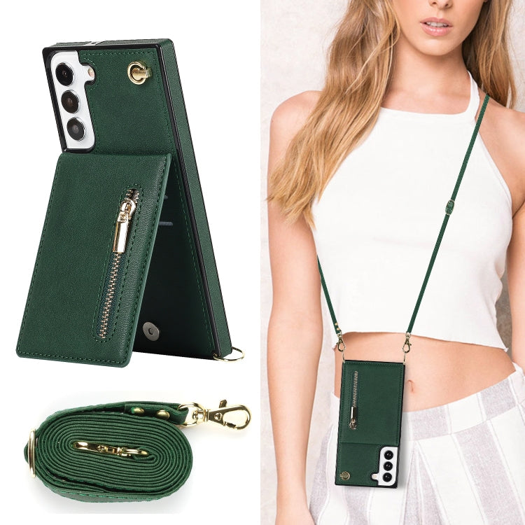 Multifunctional Crossbody Green Phone Case for Samsung Galaxy S21 FE 5G