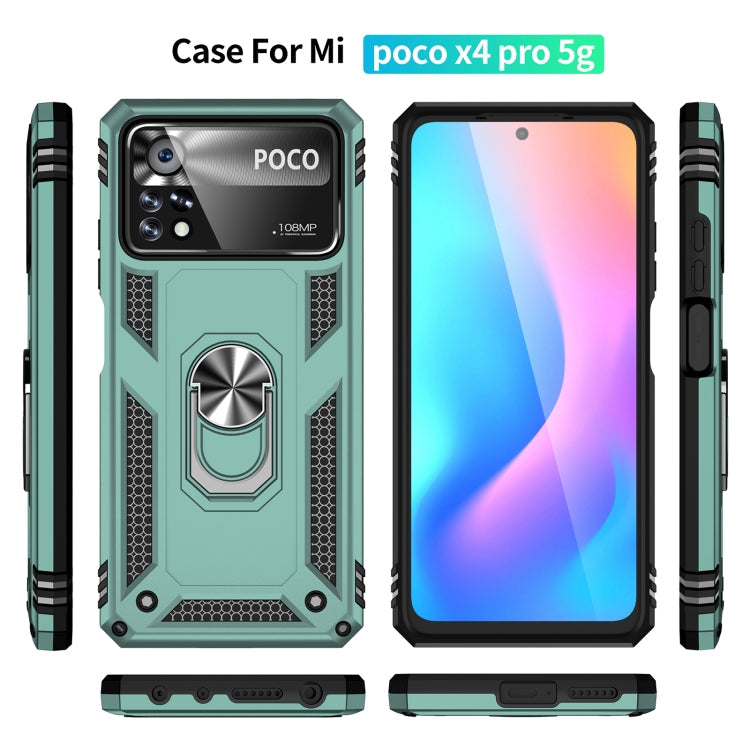 360-Degree Rotating Shockproof Phone Case for Xiaomi Poco X4 Pro 5G (Green)