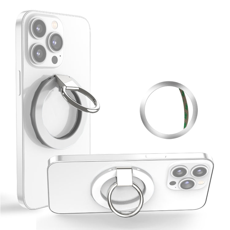 360 Degree Rotatable Magnetic Phone Ring Holder - White