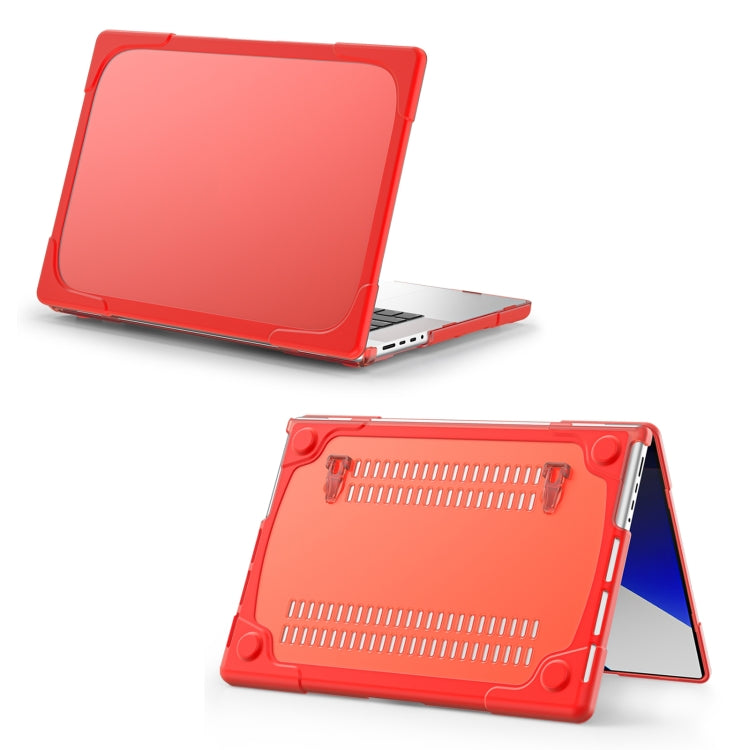 Red TPU + PC Anti-Fall Protective Case for MacBook Pro 16.2 inch A2485 2021