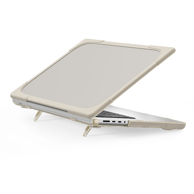 Khaki TPU + PC Anti-Fall Protective Case for MacBook Pro 16.2 inch A2485 2021