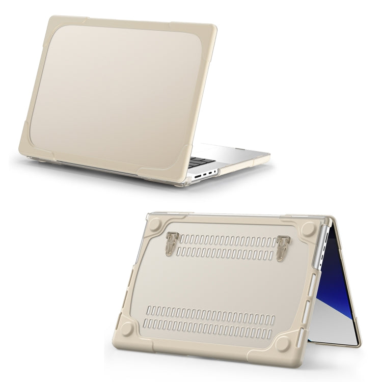 Khaki TPU + PC Anti-Fall Protective Case for MacBook Pro 16.2 inch A2485 2021