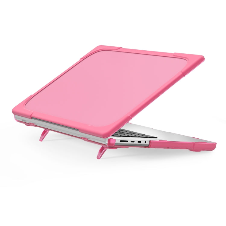 Rose Red TPU + PC Anti-Drop Protective Case for MacBook Pro 16.2 inch A2485 2021
