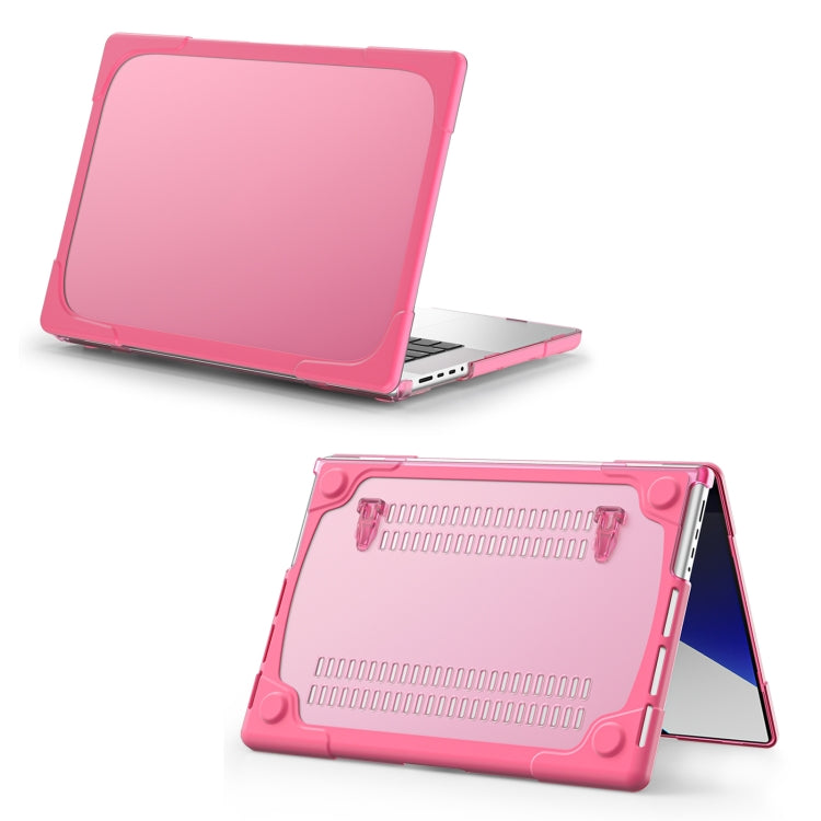 Rose Red TPU + PC Anti-Drop Protective Case for MacBook Pro 16.2 inch A2485 2021