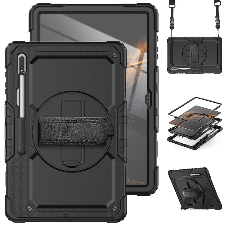 Samsung Galaxy Tab S8 Ultra 14.6 SM-X900 Silicone + PC Tablet Case in Black with Excellent Signal Reception, Convenient Design, and All-Round Protection