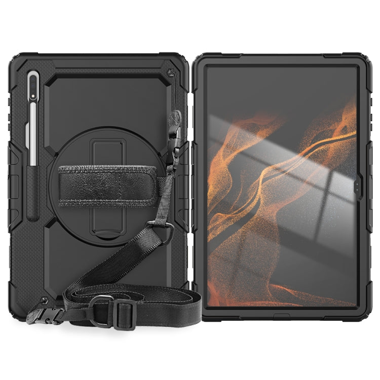 Samsung Galaxy Tab S8 Ultra 14.6 SM-X900 Silicone + PC Tablet Case in Black with Excellent Signal Reception, Convenient Design, and All-Round Protection
