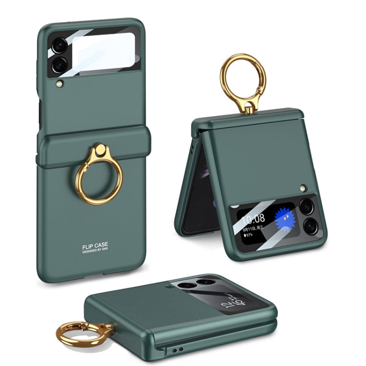 GKK Magnetic Hinged Flip Case with Ring Holder for Samsung Galaxy Z Flip3 5G (Forest Green)