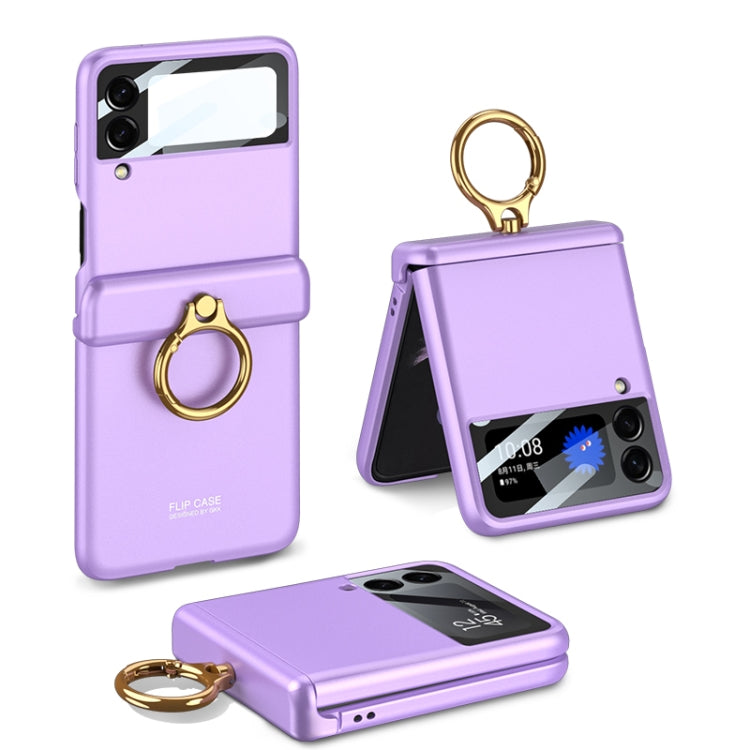 GKK Magnetic Hinged Flip Case with Ring Holder for Samsung Galaxy Z Flip3 5G (Purple)
