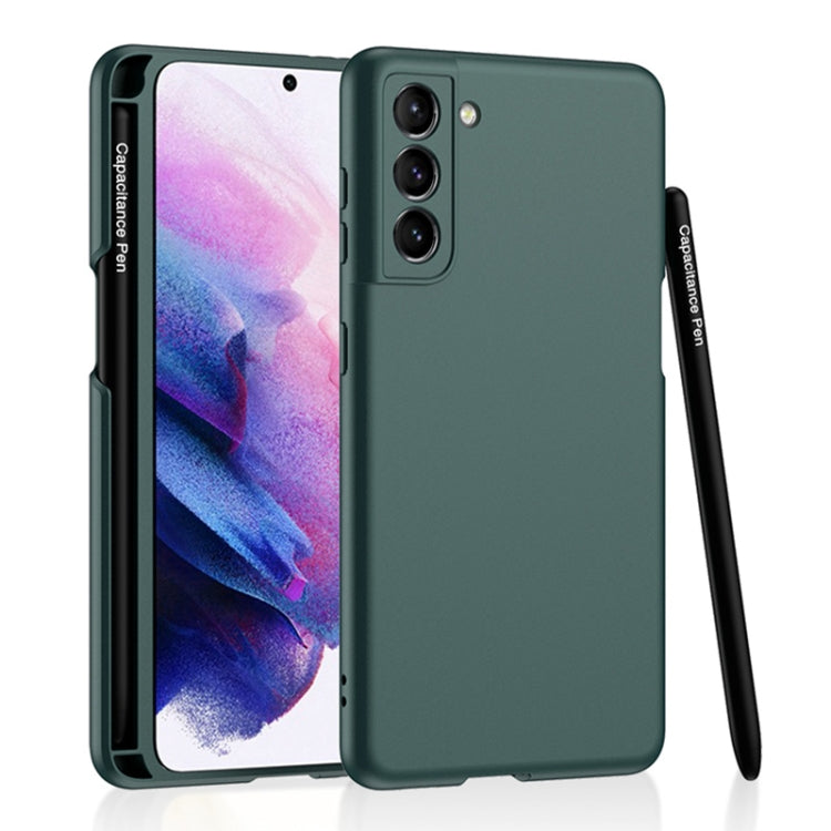Green Ultra-thin Phone Case with Stylus for Samsung Galaxy S21 FE 5G