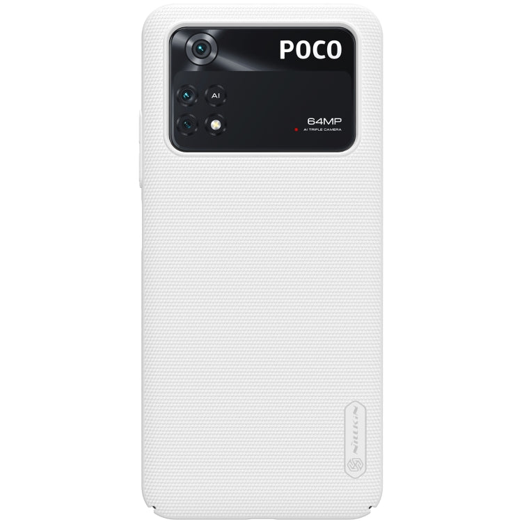 NILLKIN Frosted PC Phone Case for Xiaomi Poco M4 Pro (White)
