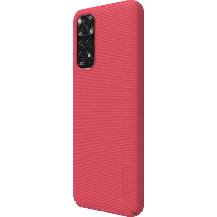 NILLKIN Frosted PC Phone Case for Xiaomi Redmi Note 11 4G (Red)