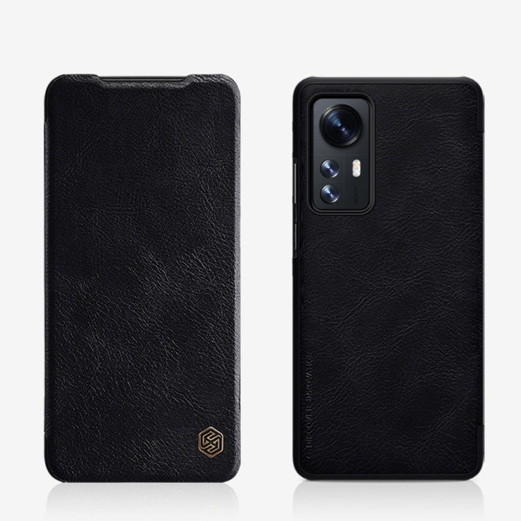 NILLKIN QIN Series Crazy Horse Texture Leather Case for Xiaomi 12/12X (Black)