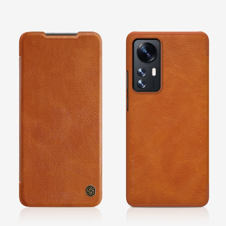NILLKIN QIN Series Brown Leather Case for Xiaomi 12/12X