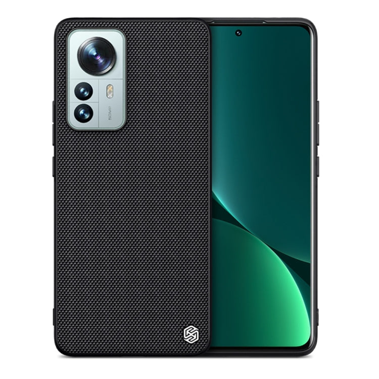 NILLKIN 3D Textured Nylon Fiber TPU Phone Case for Xiaomi 12 Pro (Black)