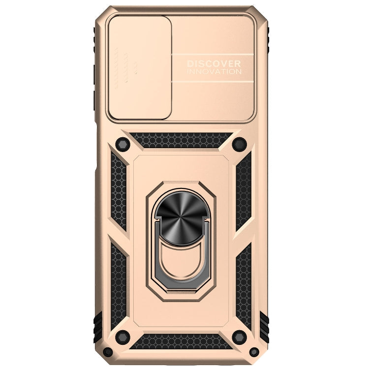 Samsung Galaxy A23 Slide Cover Phone Case with Magnetic Holder (Gold)