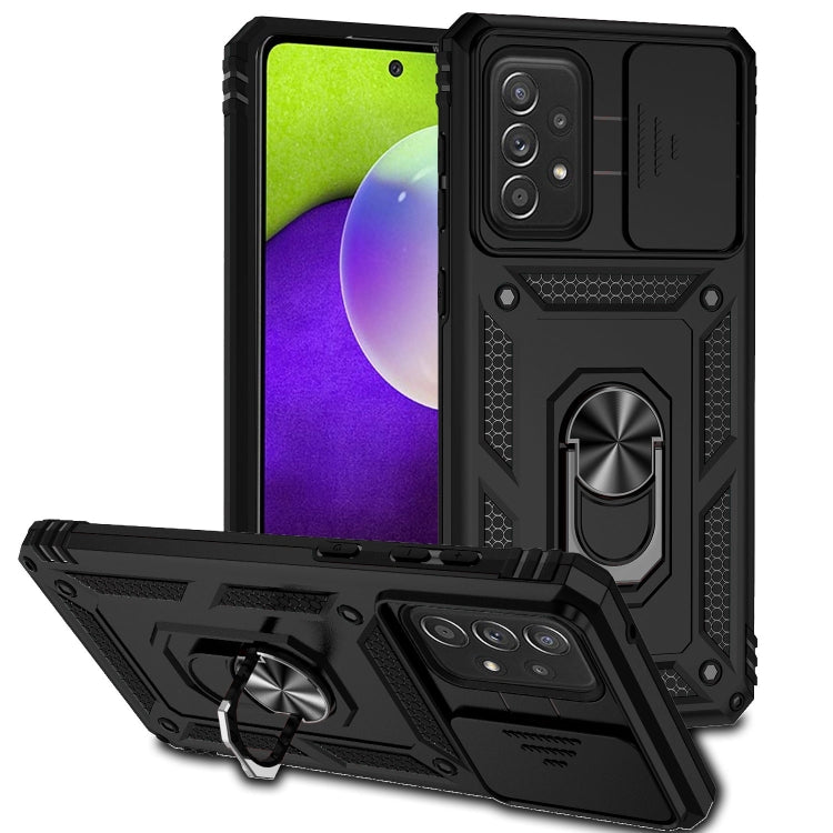 Sliding Camshield Holder Phone Case for Samsung Galaxy A73 5G (Black)