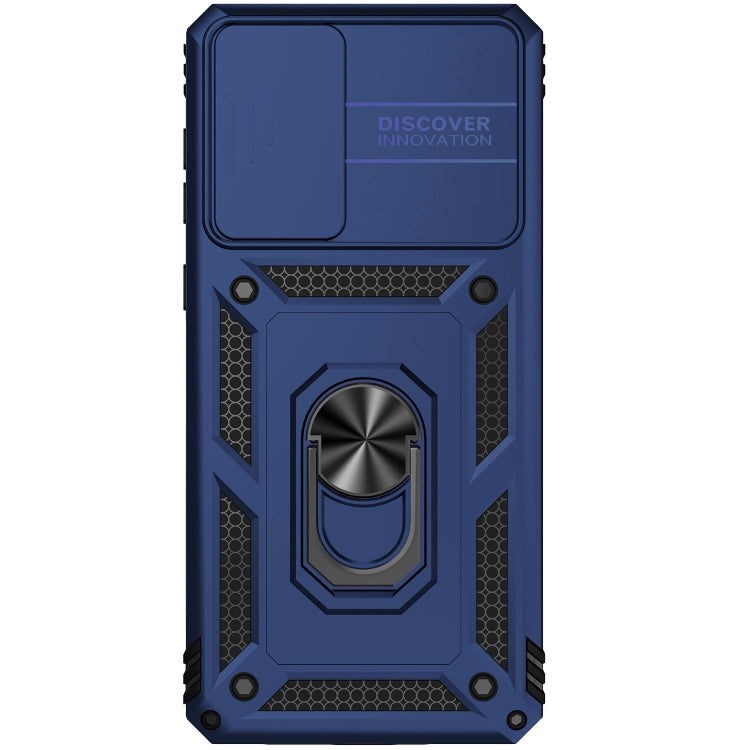 Sliding Camshield Holder Phone Case for Samsung Galaxy A73 5G in Blue
