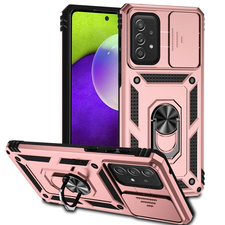 Rose Gold Sliding Camshield Holder Phone Case for Samsung Galaxy A73 5G